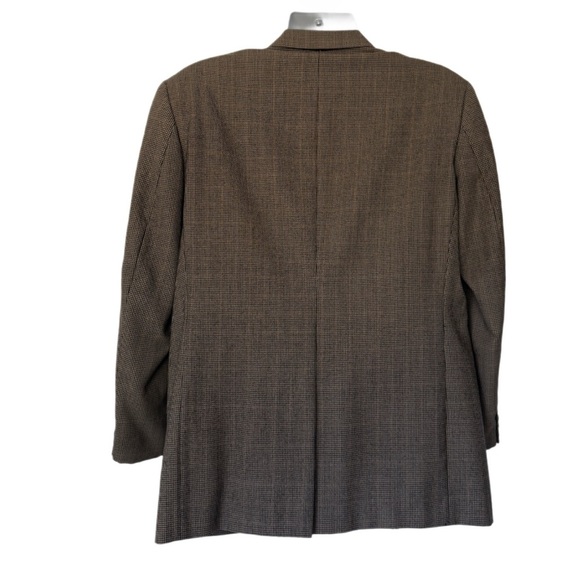 Vintage Burberry’s Men’s Wool Sport Coat Jacket 40R–42R Brown Houndstooth Check - Picture 3 of 15